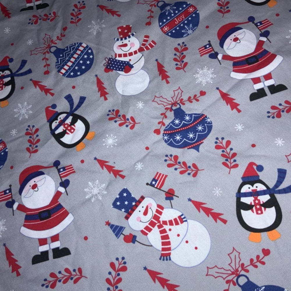 Nurse Medical Patriotic Christmas Scrub Top Size Small